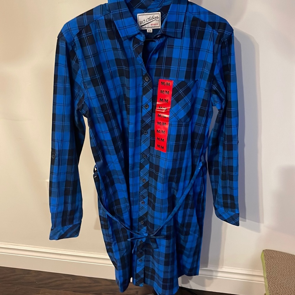 Flannel blue dress